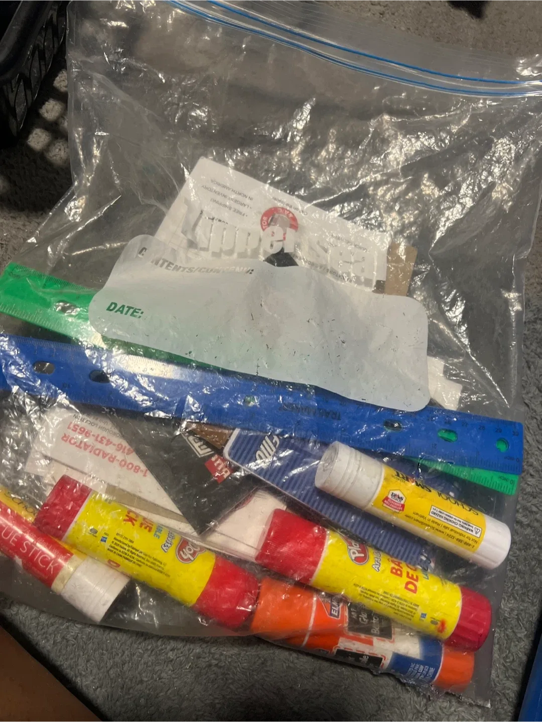 Glue Sticks and Rulers