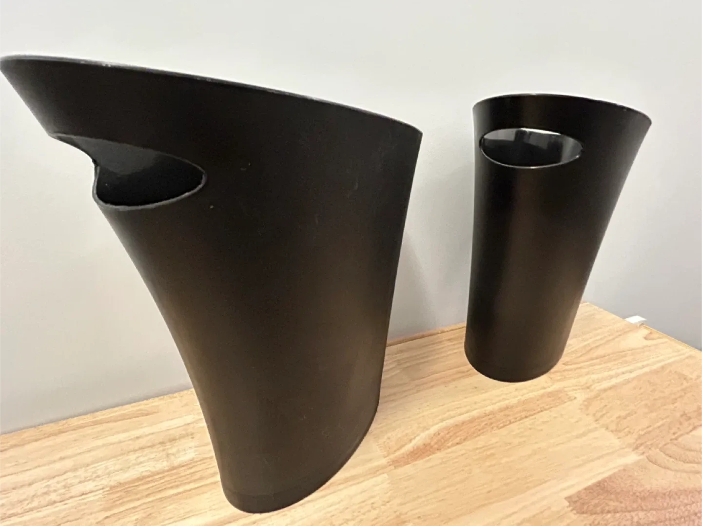 Set of 2 Black Plastic Trash - #Cleanout image indicator(2)