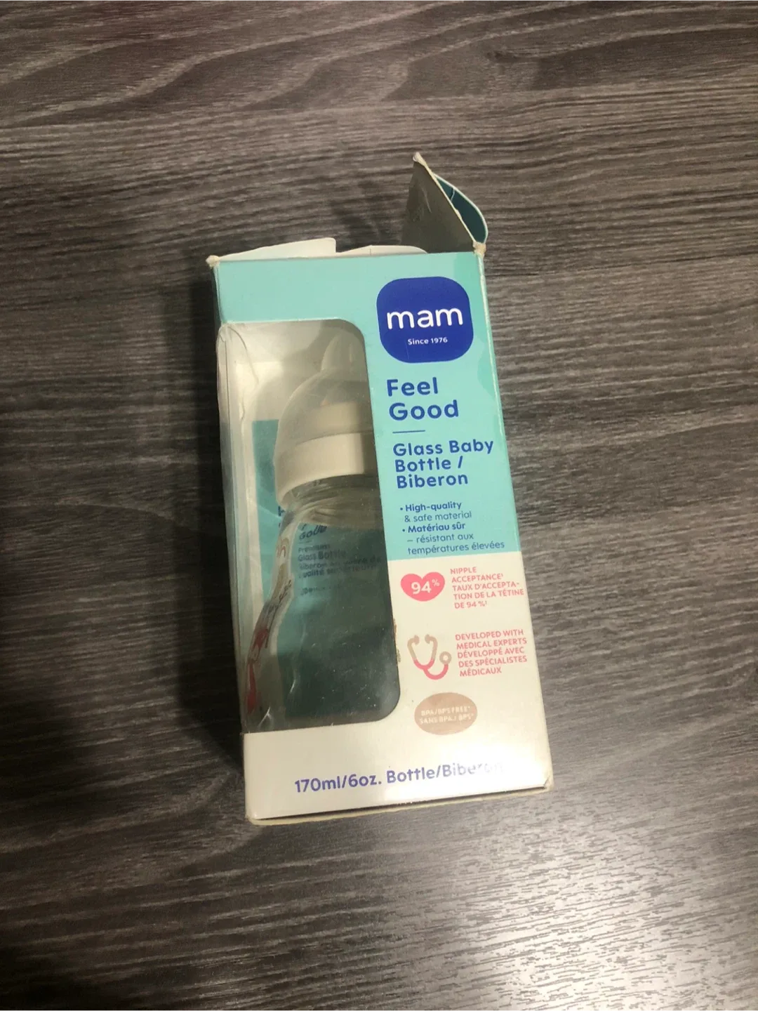 MAM Feel Good Glass Baby Bottle 170ml/6oz image indicator(5)