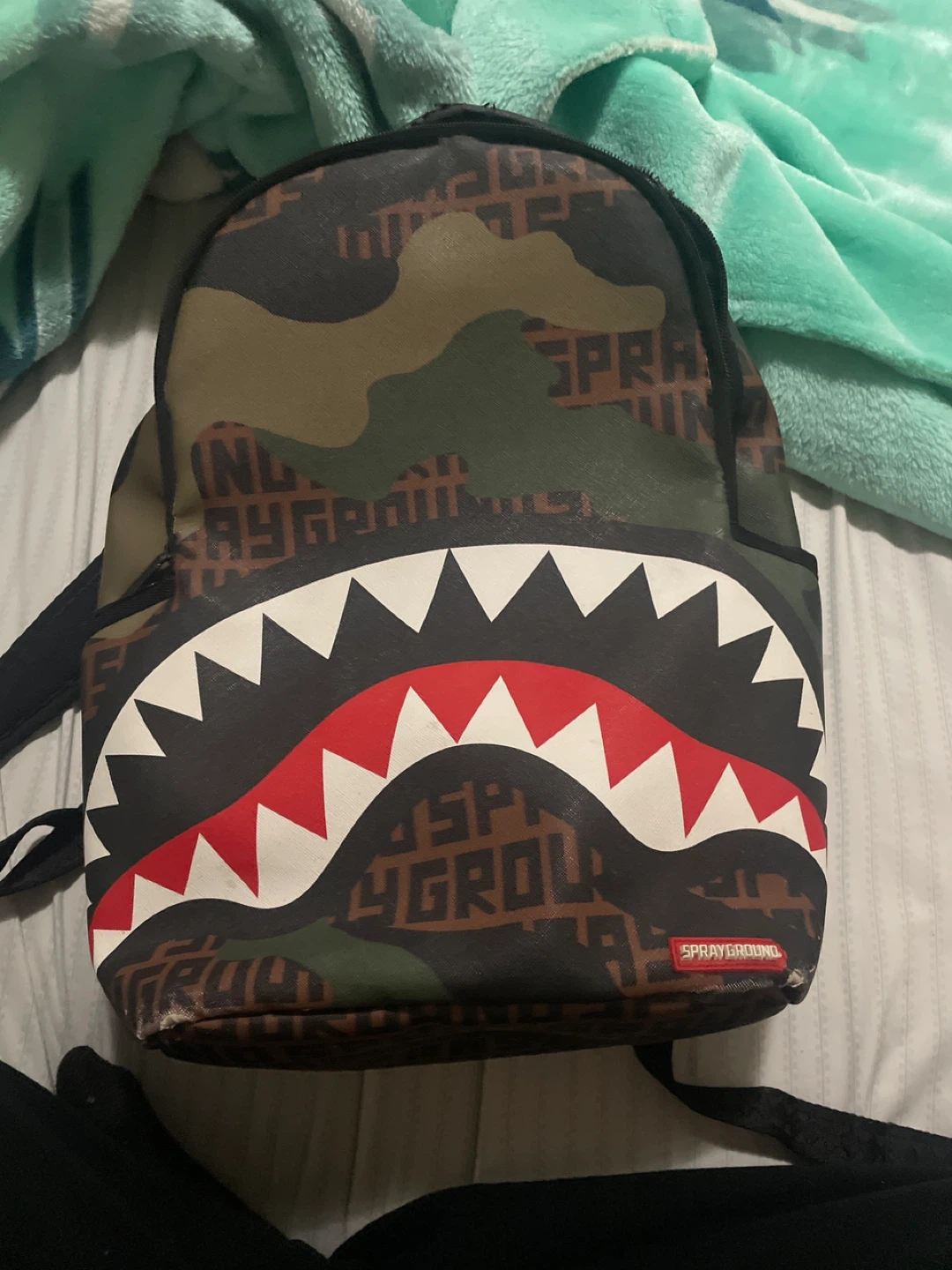 Sprayground Backpack - Camo Shark Design