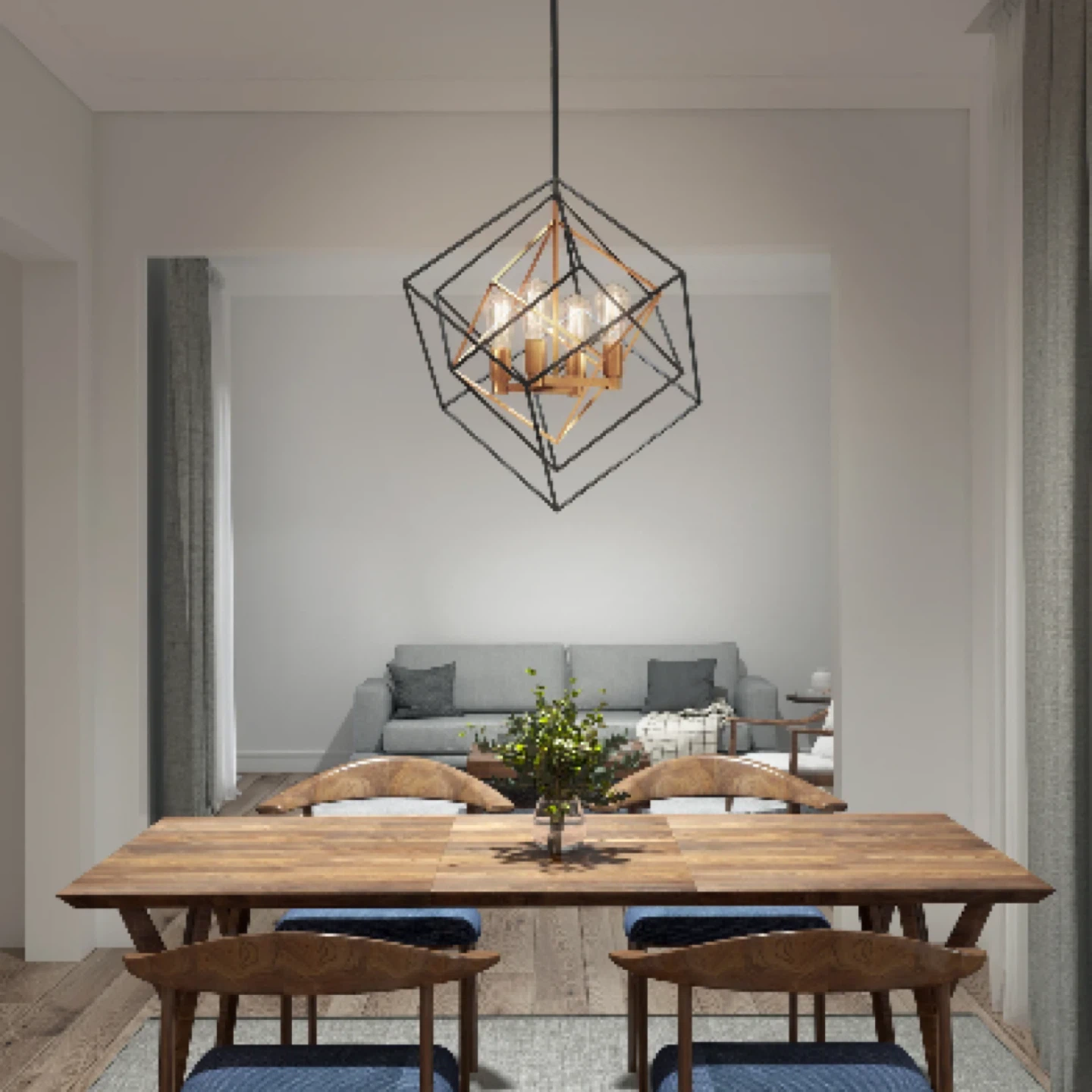 Artika Harmonium 4-Light Pendant - Black & Gold - photo 4