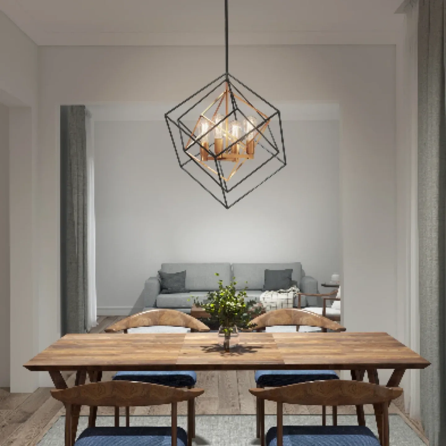 Artika Harmonium 4-Light Pendant - Black & Gold image indicator(4)