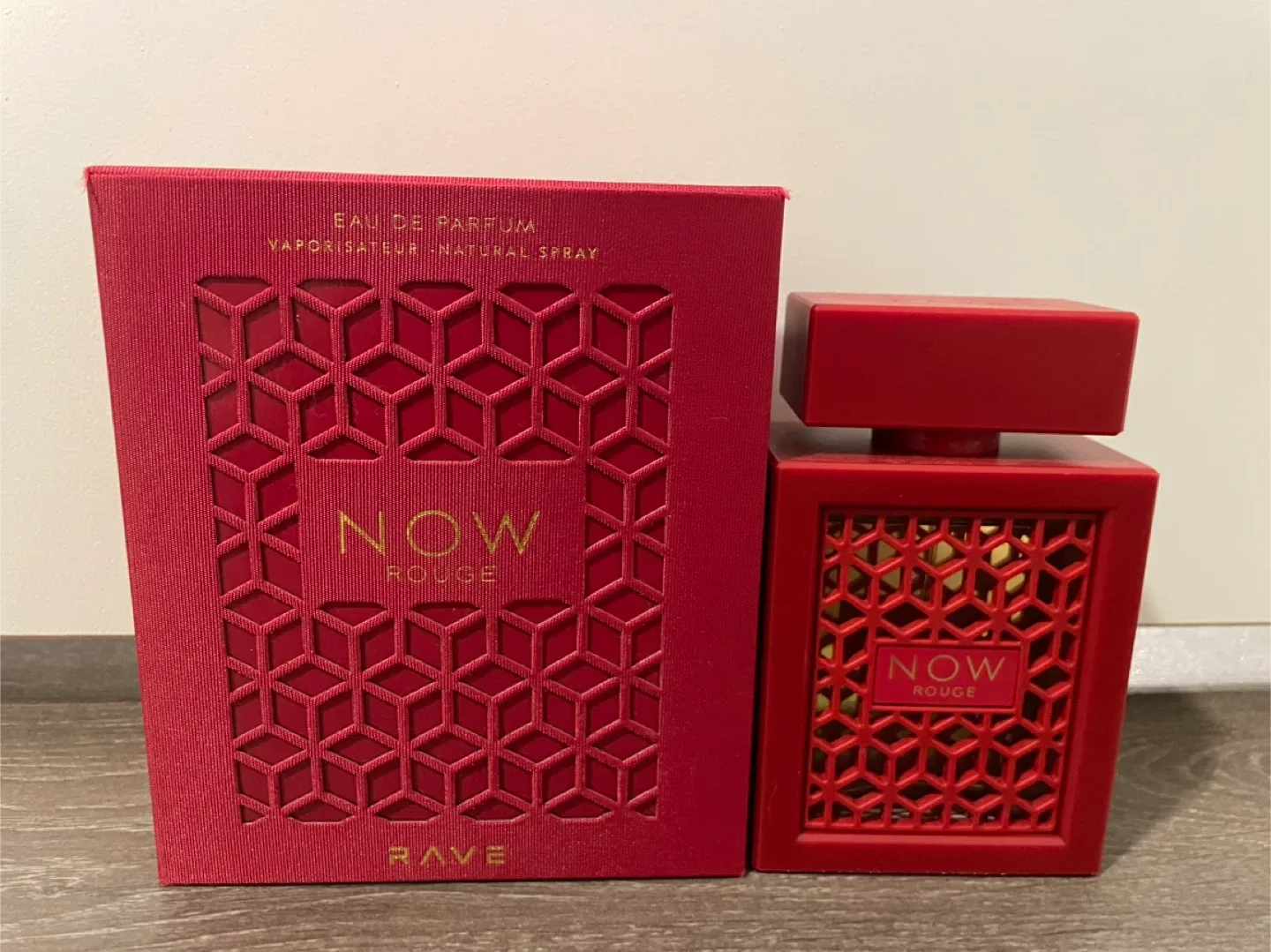 RAVE Now Rouge Lattafa Perfume 100ml bottle Preowned 97% Full