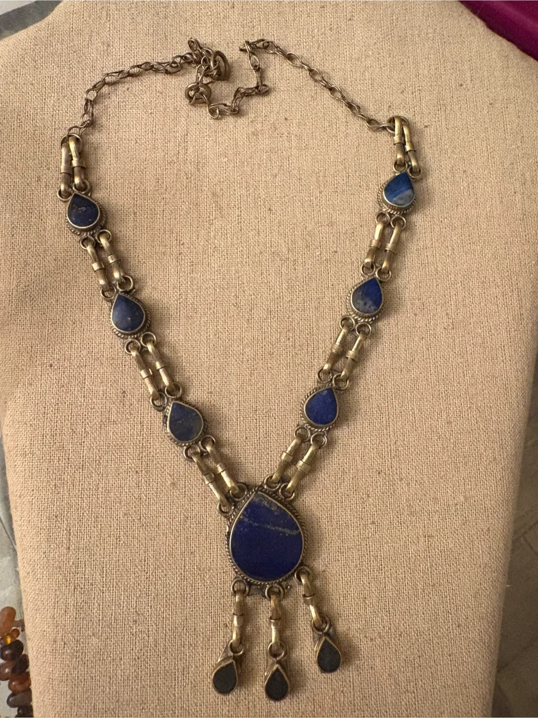 Vintage antique Blue Stone Necklace