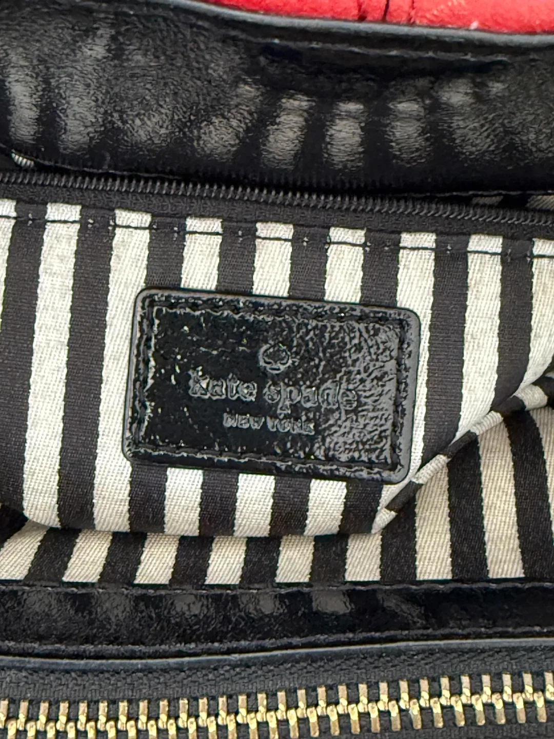 Kate Spade Red & Black Bow Tote Bag image indicator(5)