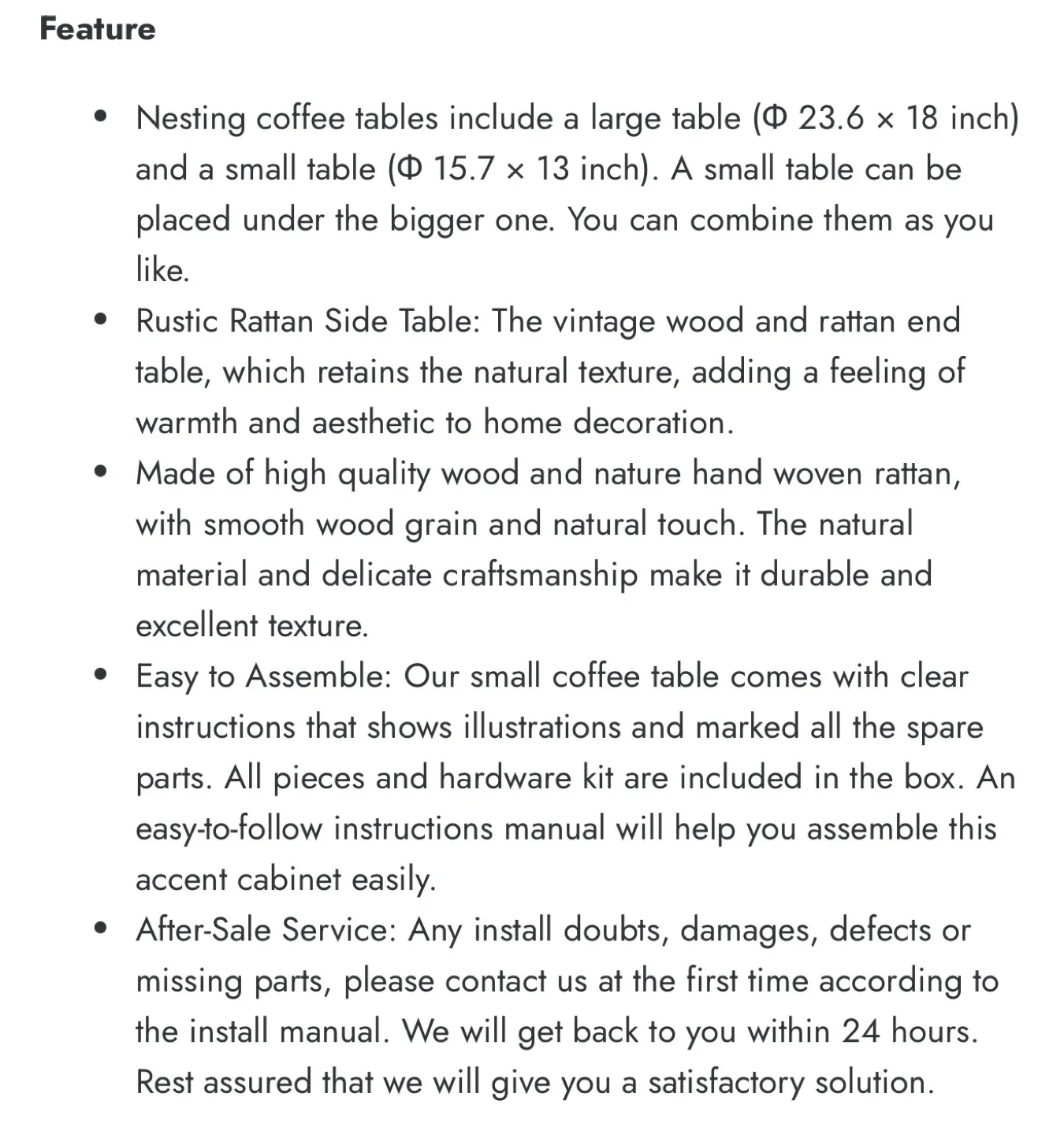 Rustic Rattan Side Table