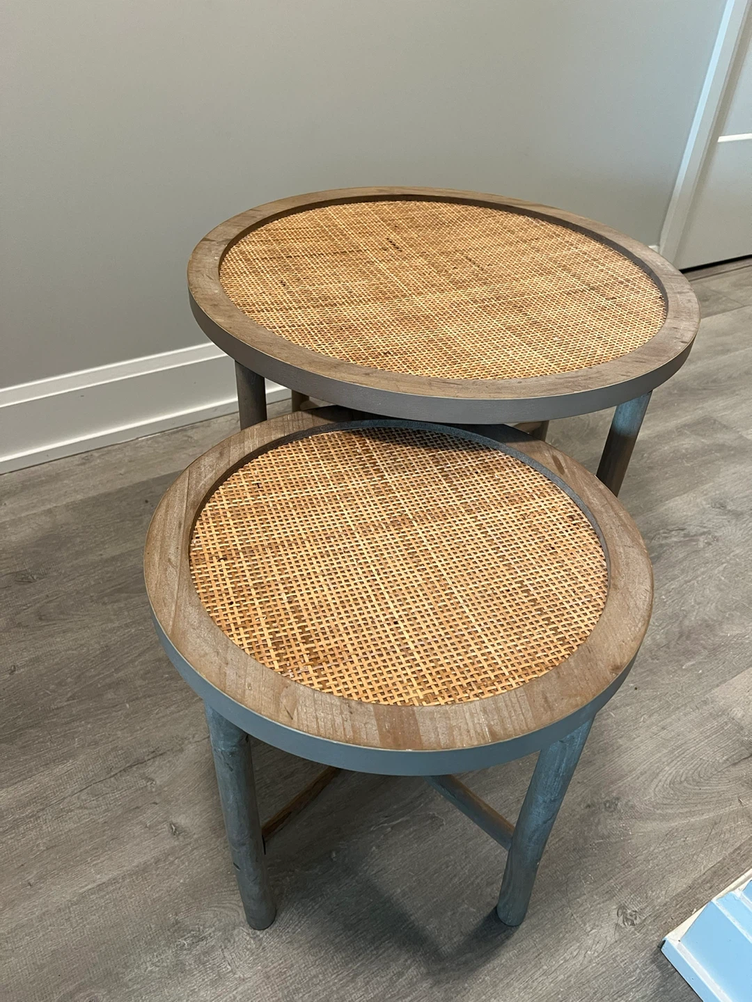 Rustic Rattan Side Table
