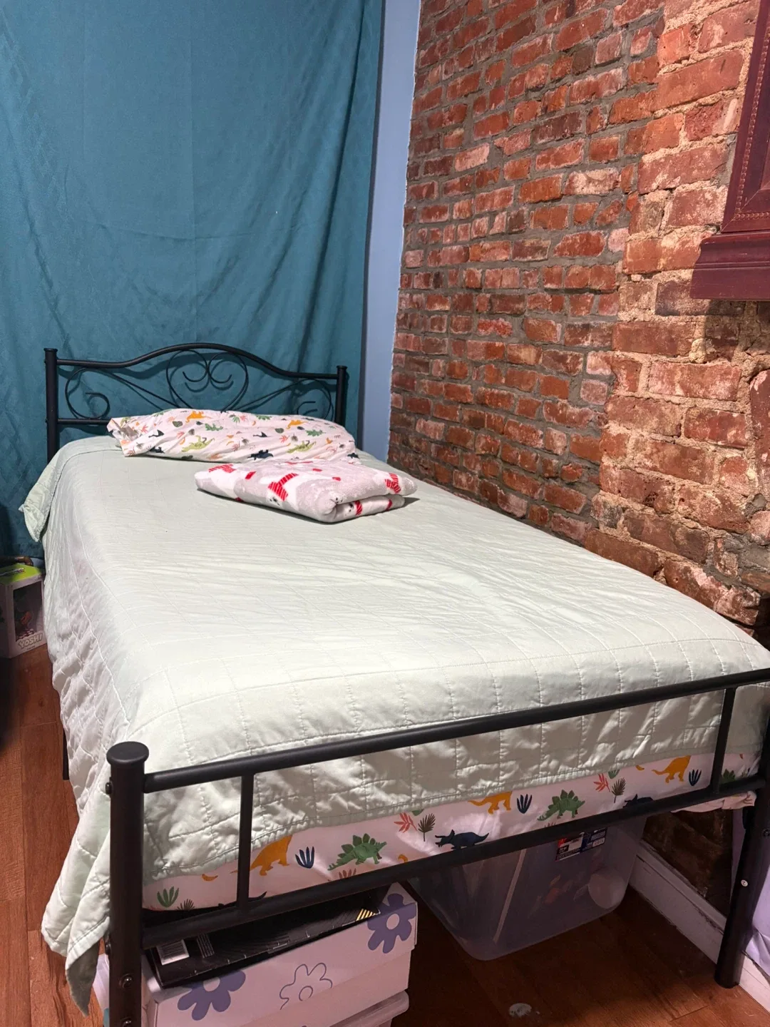 Twin Size Bed Frame ONLY- Black Metal