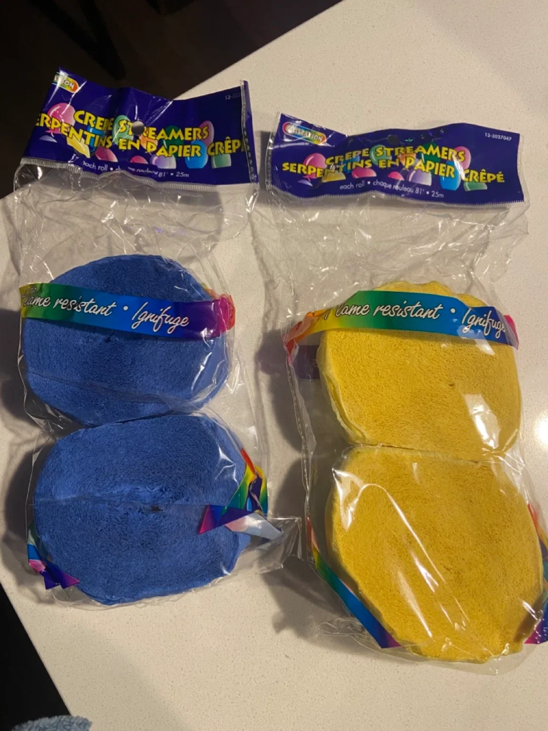 FREE New Celebration Crepe Streamers - Blue & Yellow