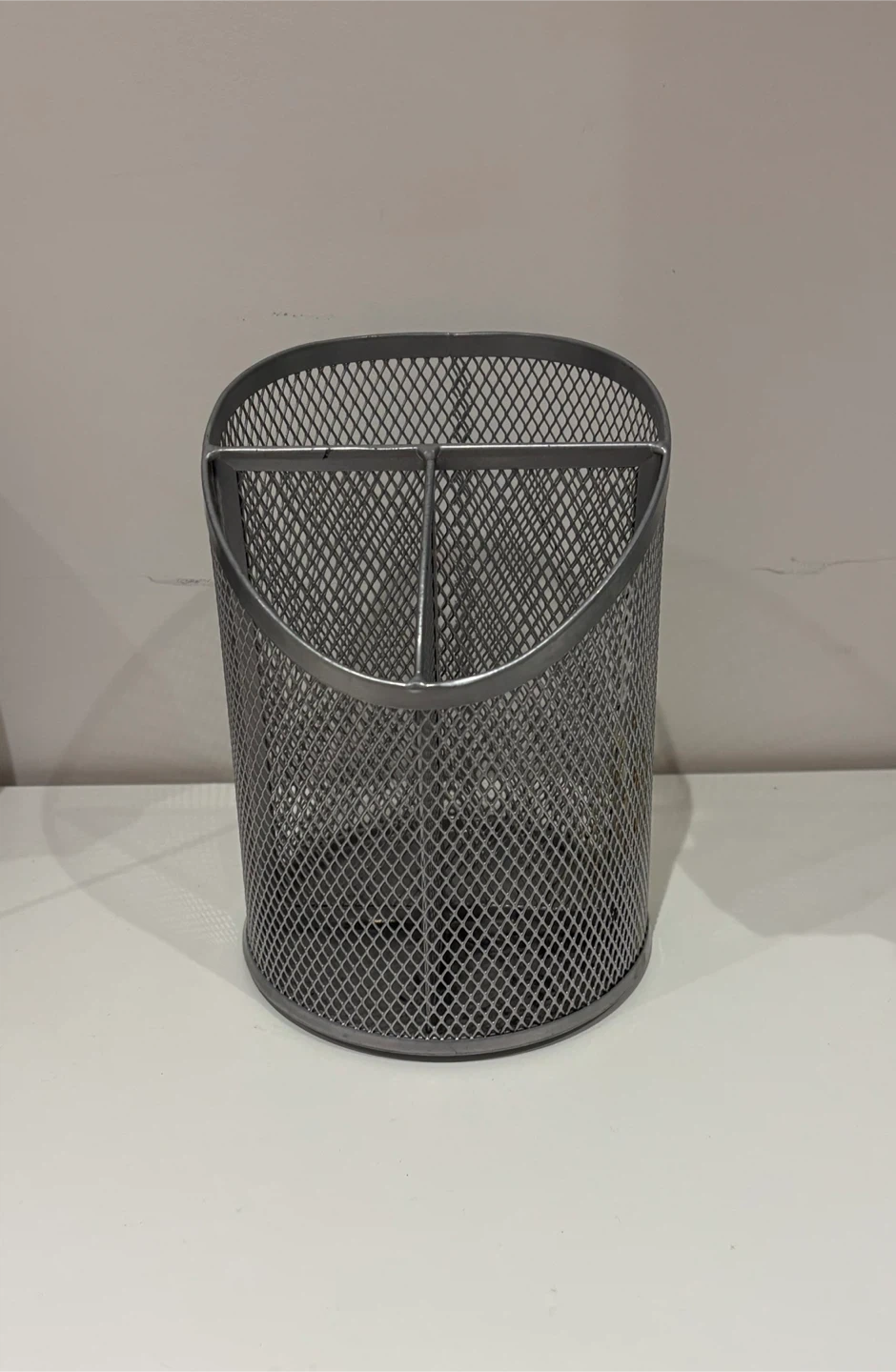 Silver Metal Utensil or Pencil Holder