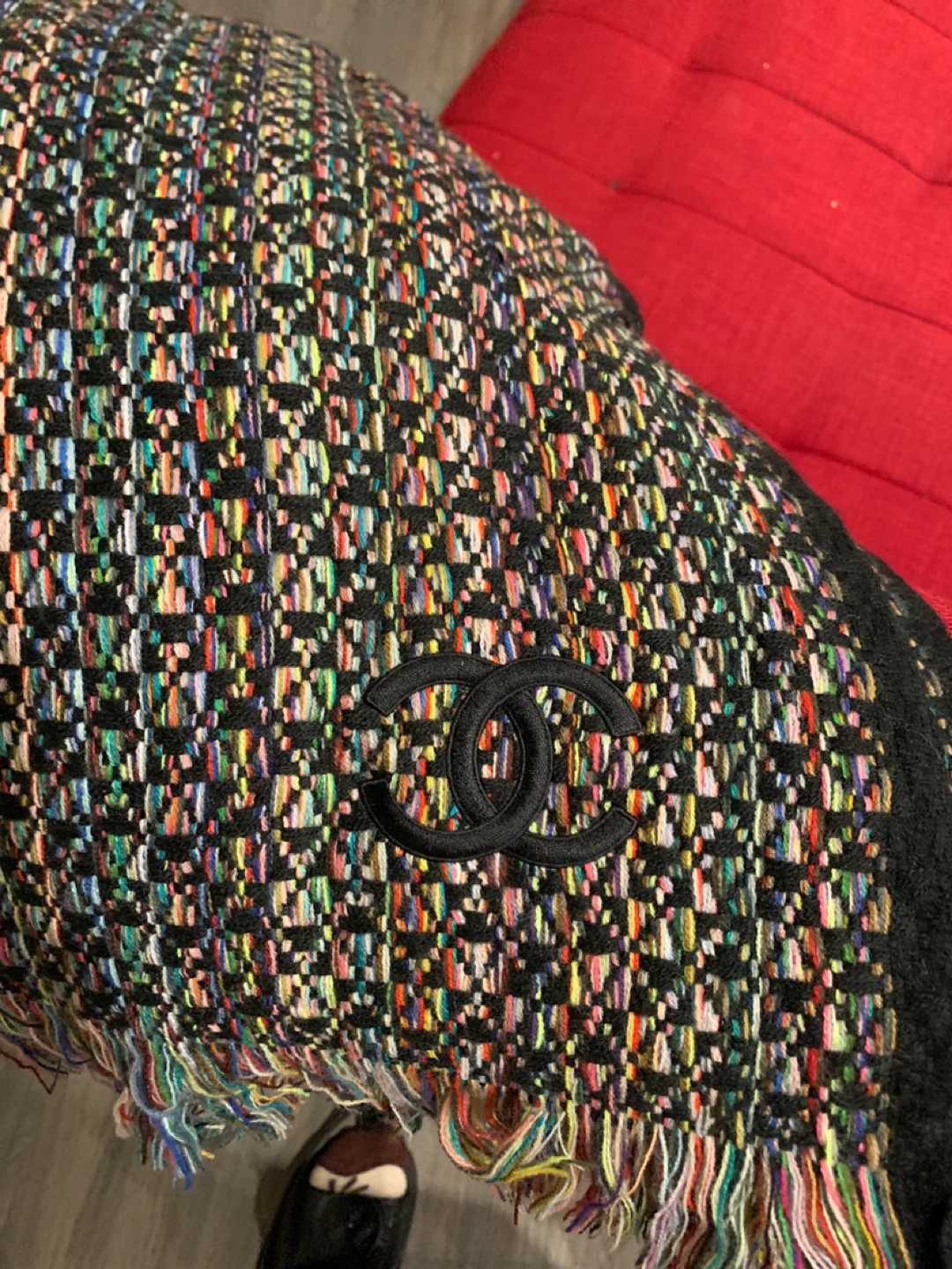 Chanel Multicolor Tweed Scarf