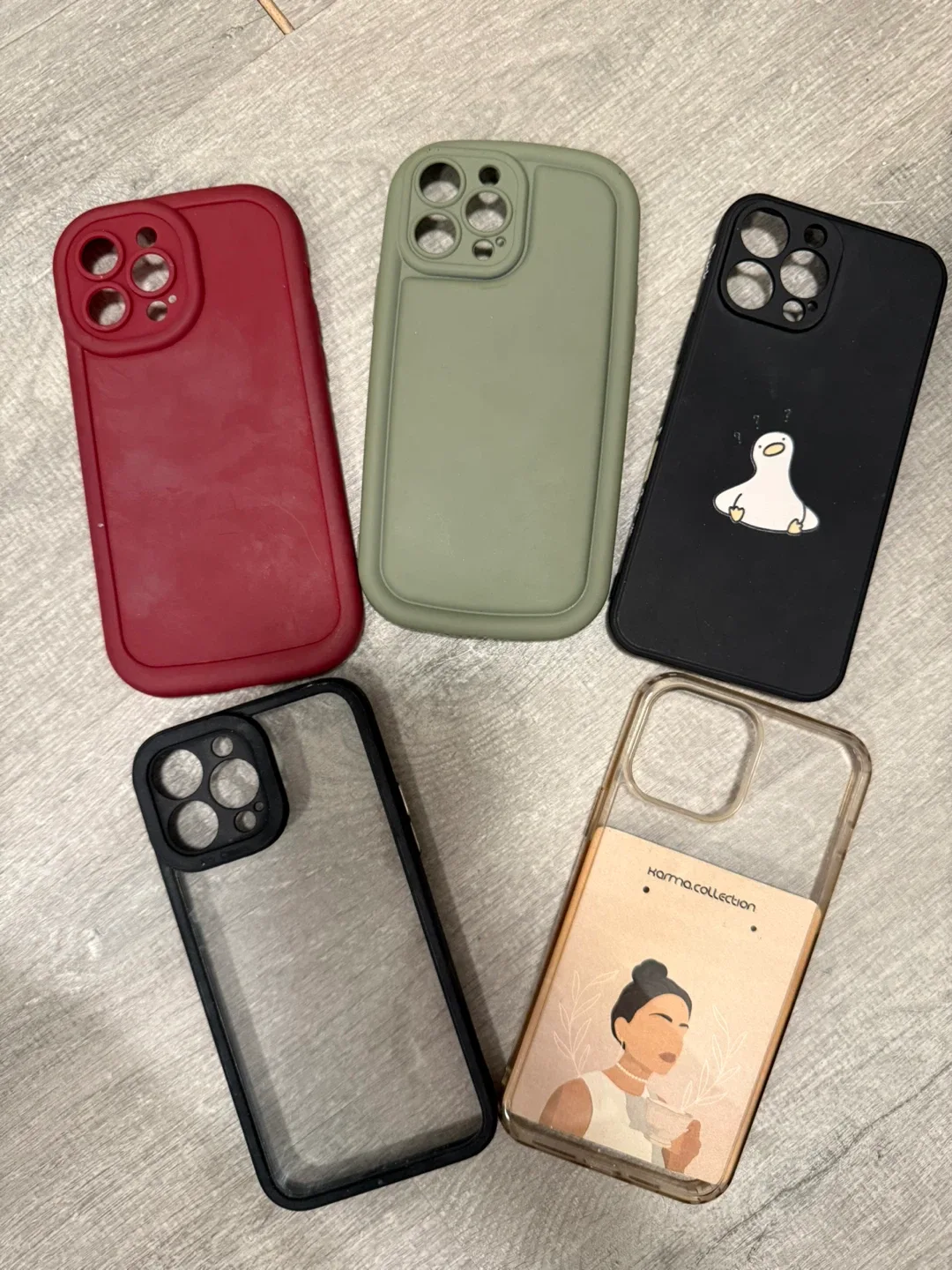 Assorted iPhone Cases - Red, Green, Black, Clear