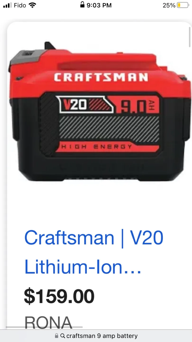 Craftsman V20 9.0Ah Battery