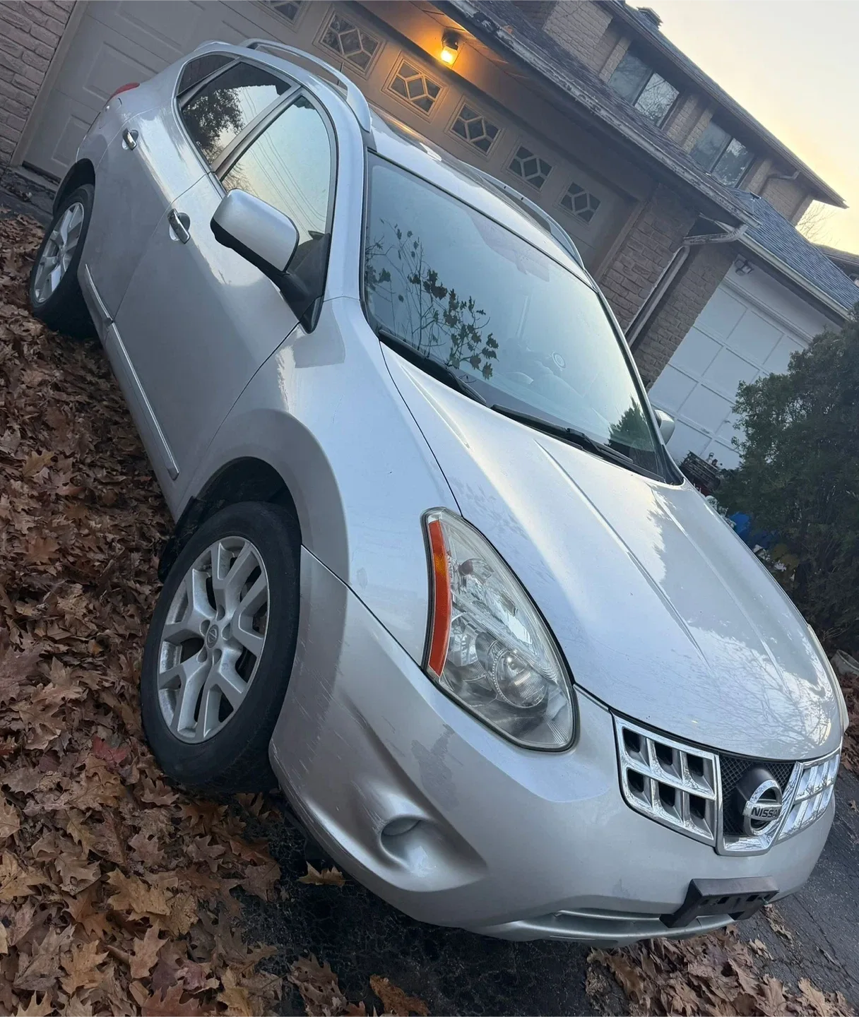 Silver Nissan Rogue SUV