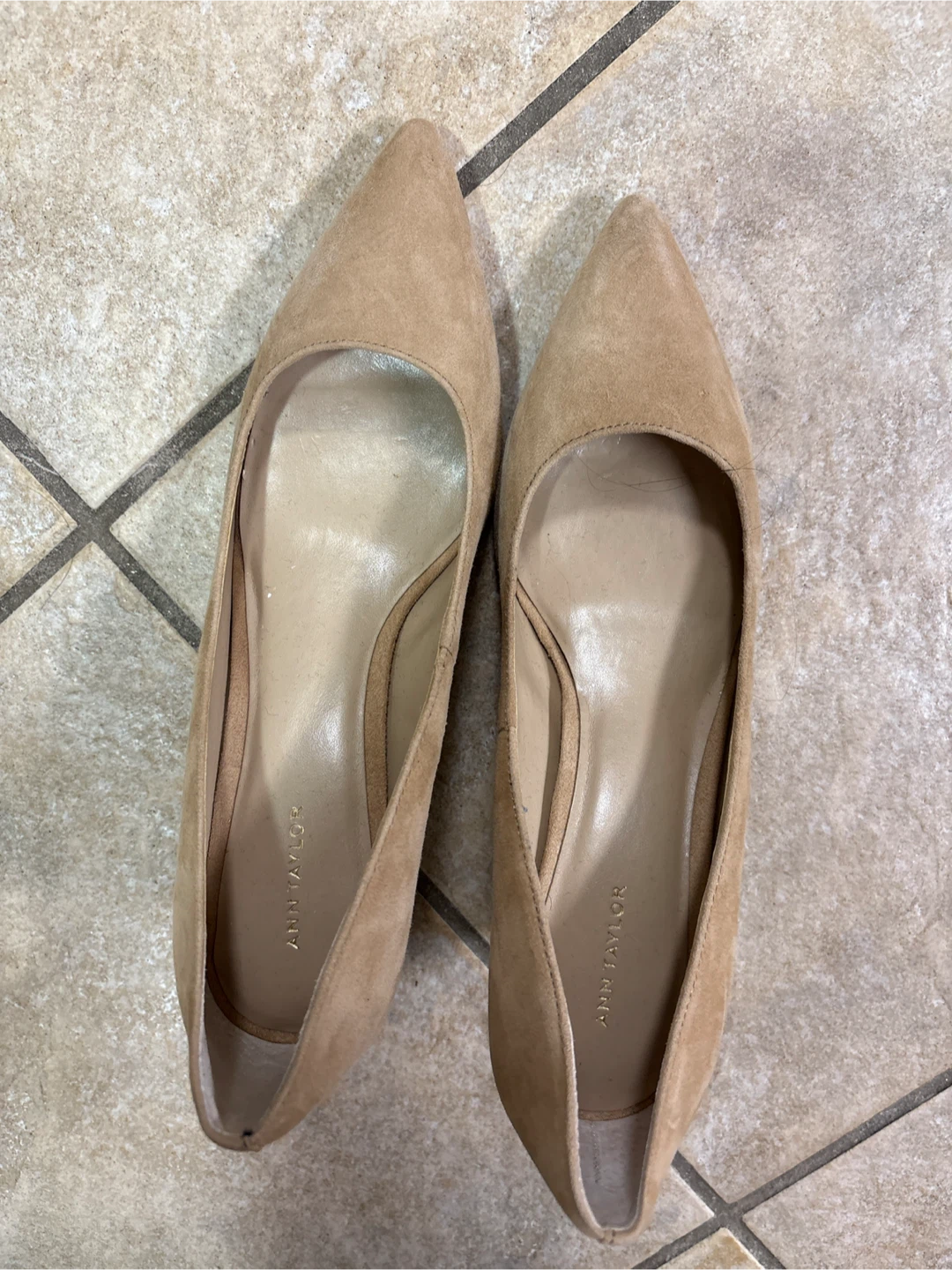 Ann Taylor Beige Suede Heels - Size 7