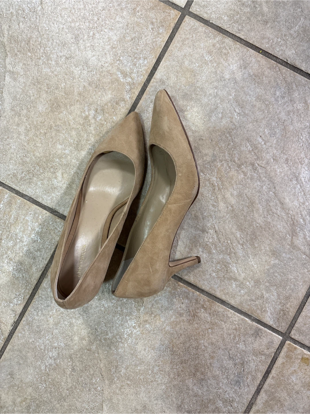 Ann Taylor Beige Suede Heels - Size 7 - photo 2