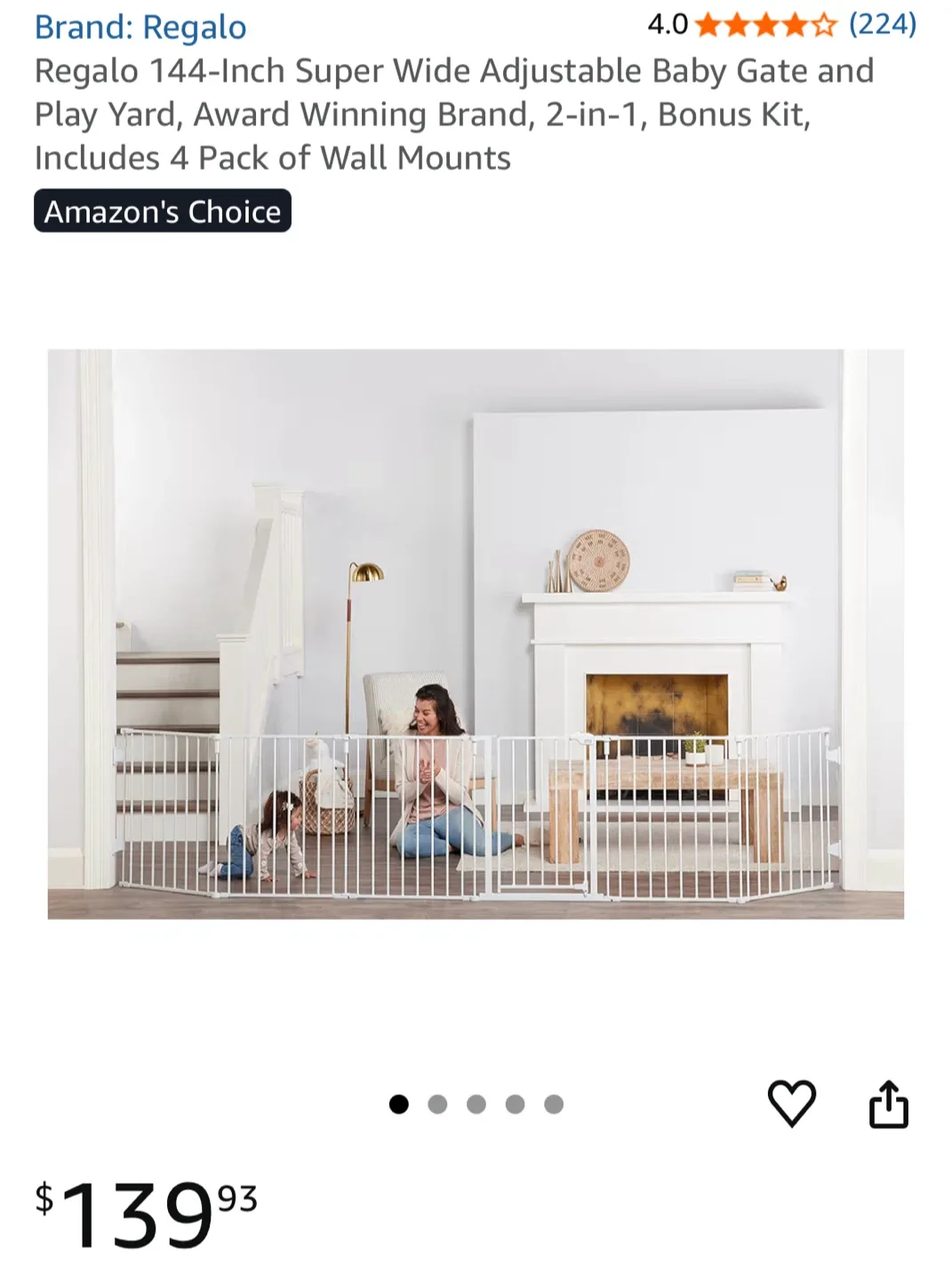 Regalo 144-Inch Super Wide Baby Gate