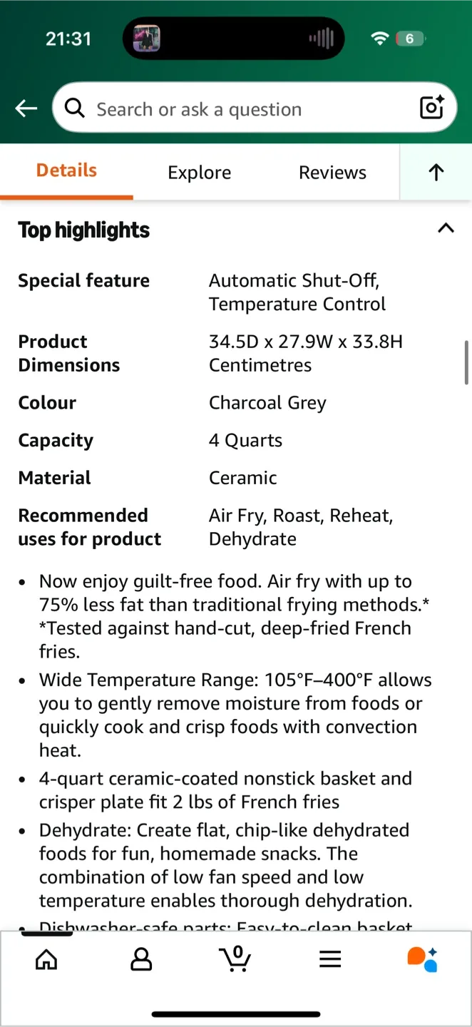 Ninja Air Fryer for sale – great condition, sanitized image indicator(6)