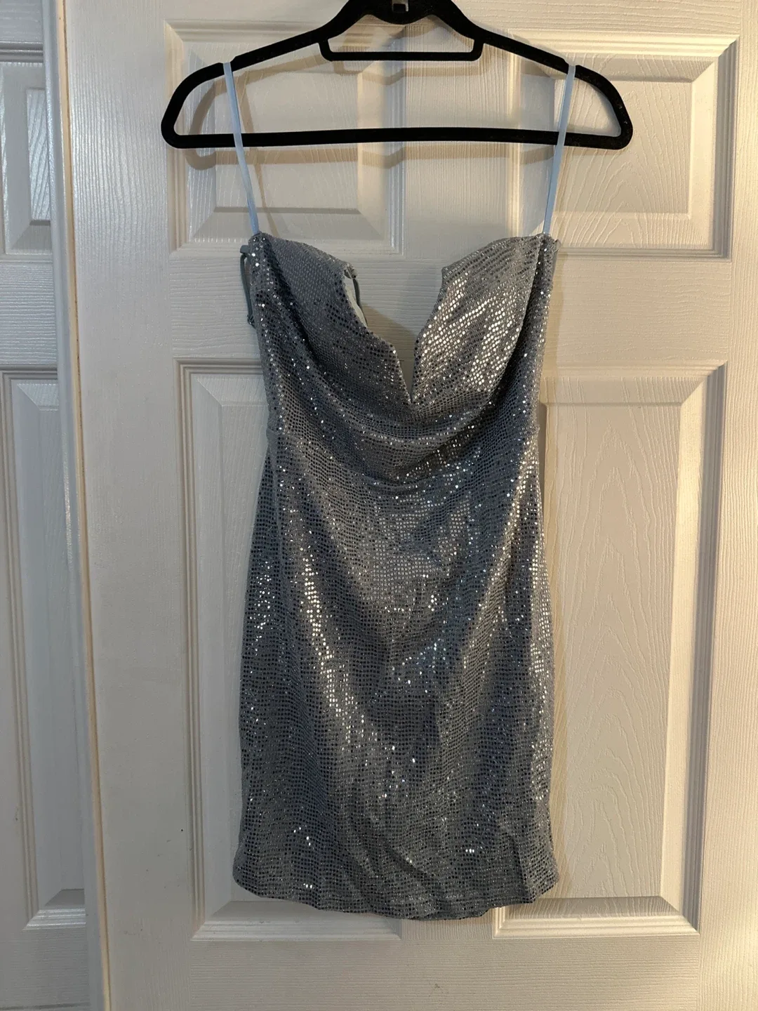 TRAC Silver Sequin Mini Dress