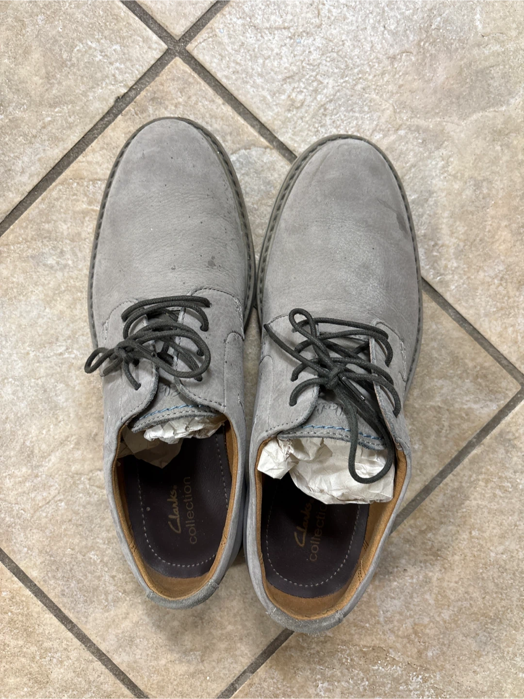 Clarks Grey Suede Shoes - Size 9