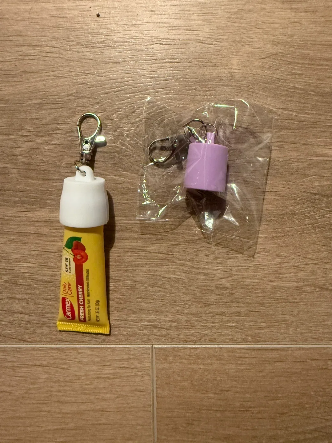 Purple Lipstick Holder Keychain, New