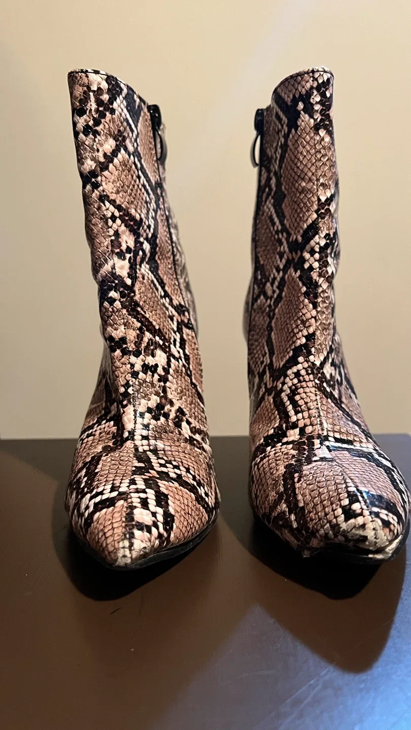 Snakeskin Print Ankle Boots - Size 35 image indicator(3)