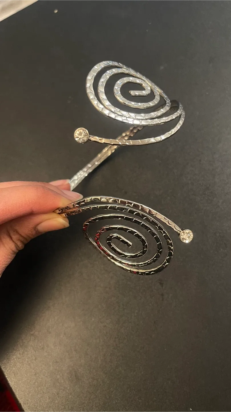 Silver Spiral Upper Arm Cuff Bracelet  #Cleanout