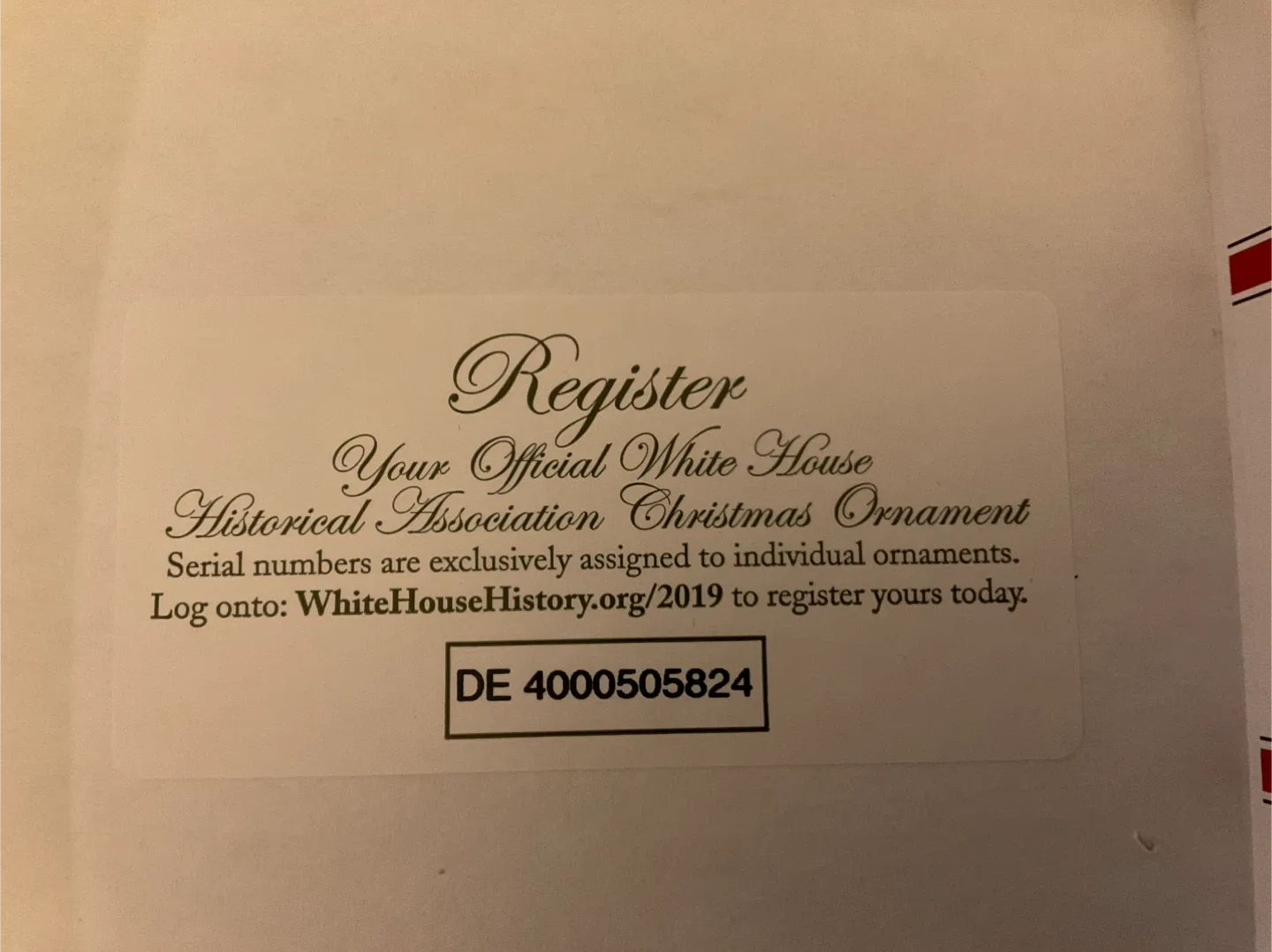 White House Historical Association 2019 Christmas Ornament image indicator(5)