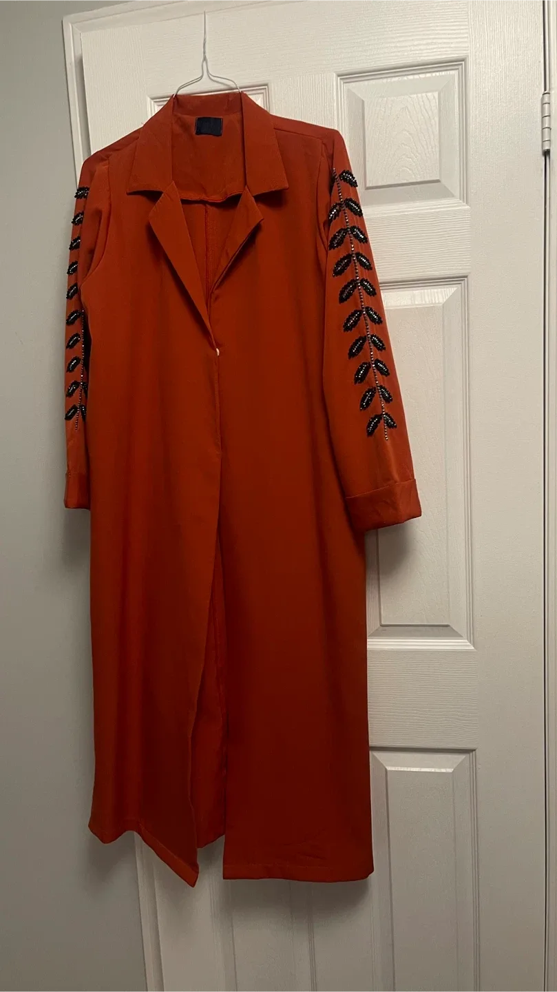 Orange Beaded Duster - Unique Style  #Cleanout