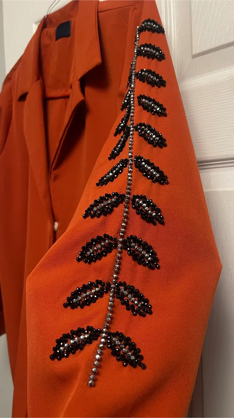 Orange Beaded Duster - Unique Style  #Cleanout image indicator(2)