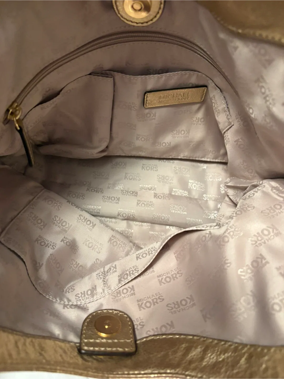 Michael Kors Gold Tote Bag image indicator(5)