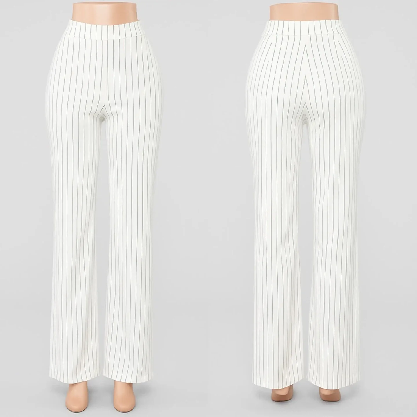 Forever 21 White Pinstripe Pants - Size L