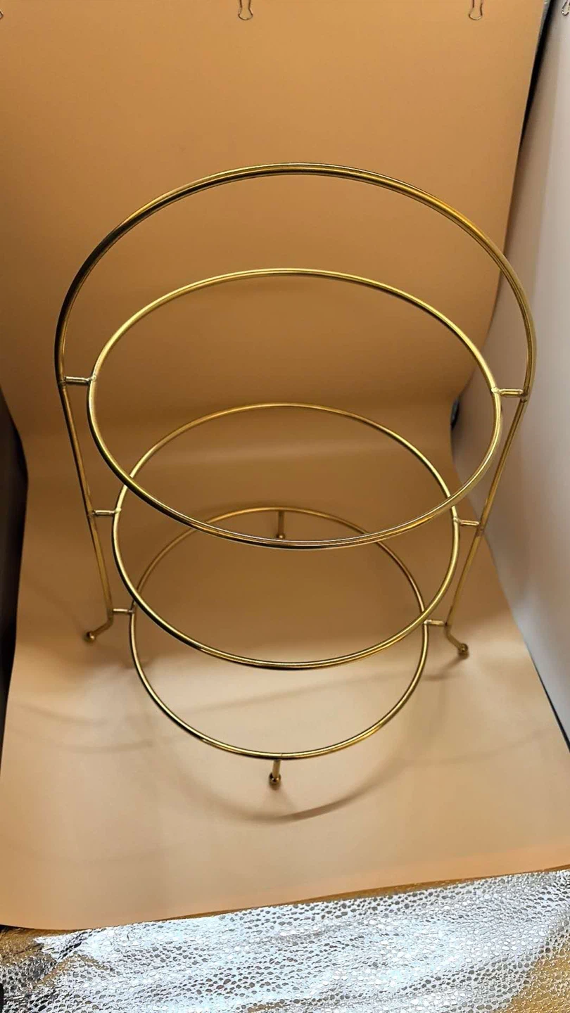 Gold 3-Tier Dessert Stand - 42cm Height (plates not included)