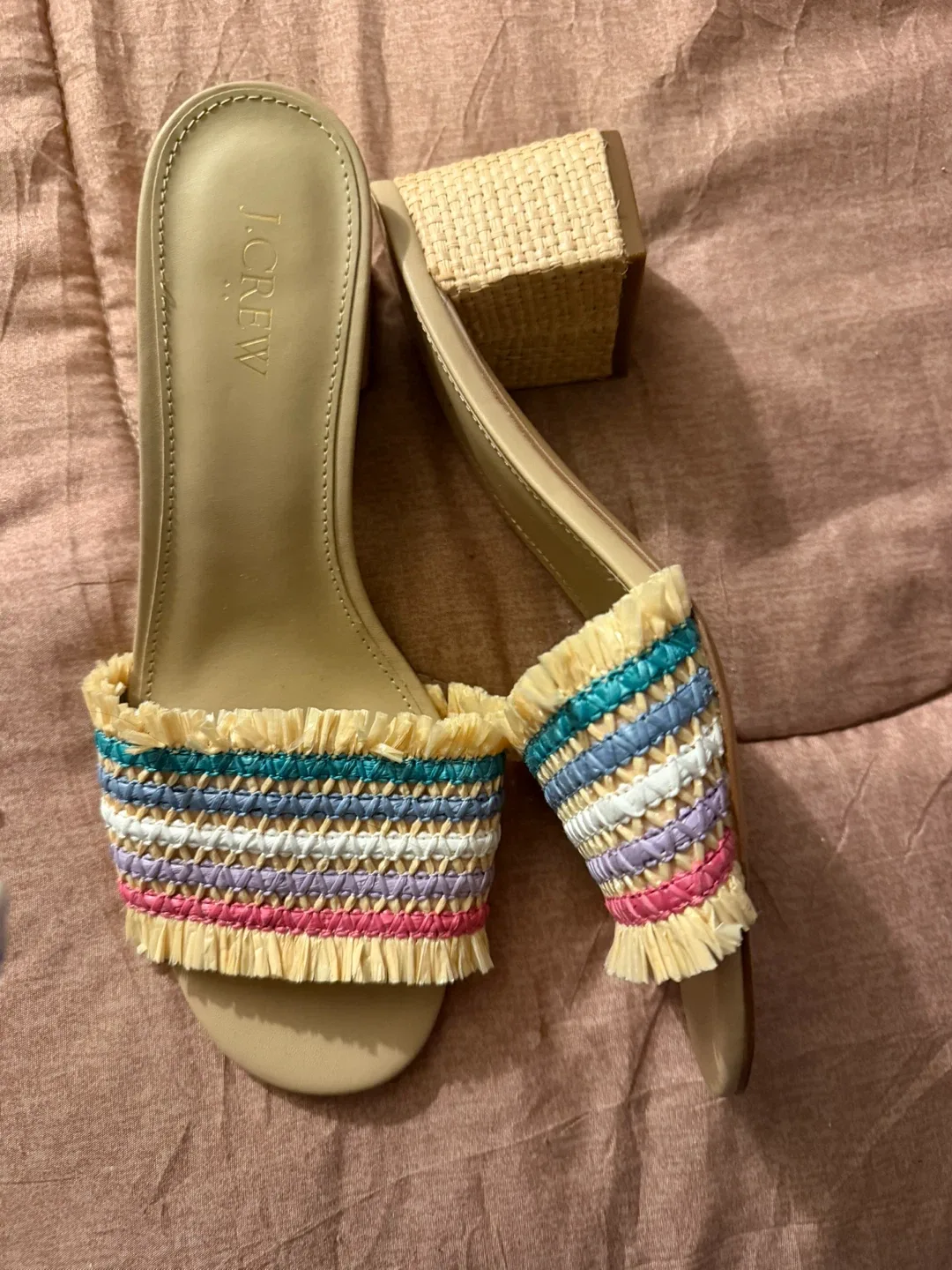 J.Crew Raffia Heeled Sandals