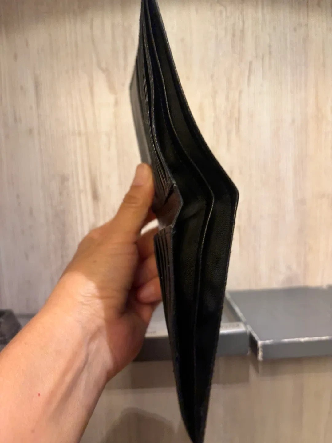 Vintage Christian Dior Hipster Black Leather Wallet image indicator(4)