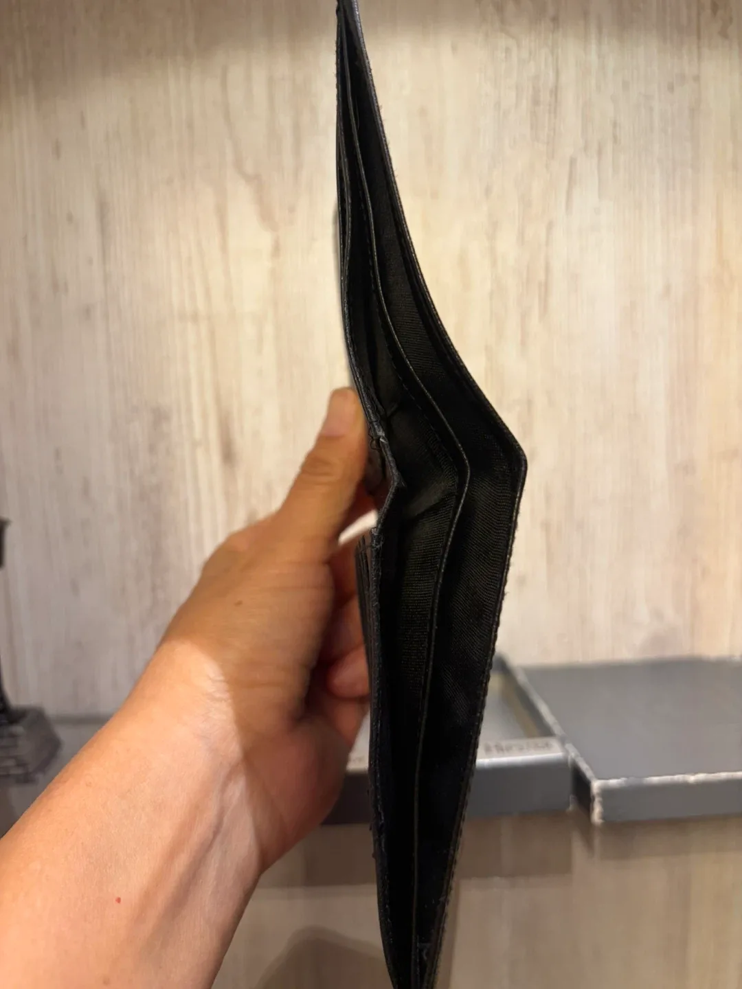 Vintage Christian Dior Hipster Black Leather Wallet image indicator(5)