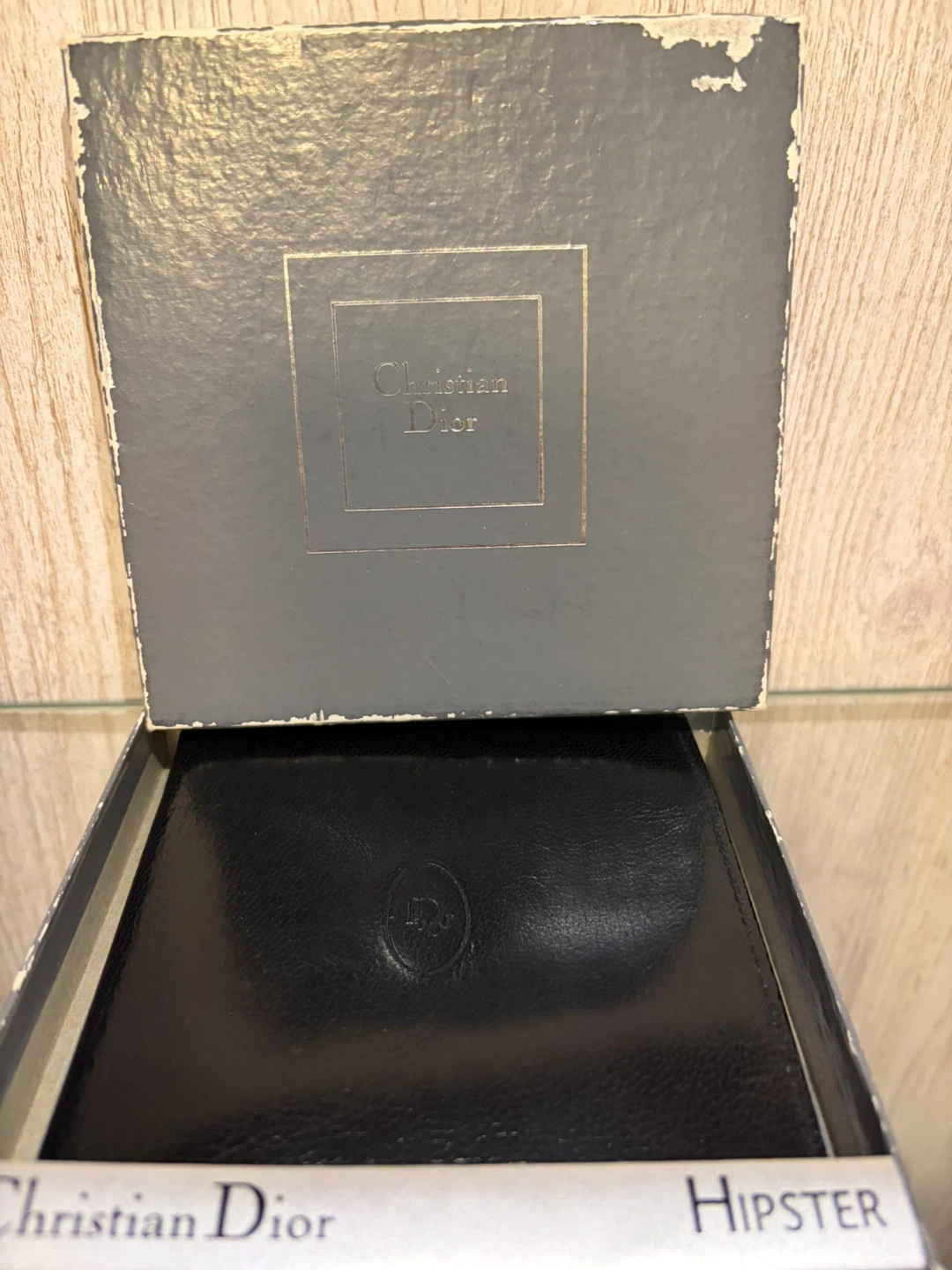 Vintage Christian Dior Hipster Black Leather Wallet