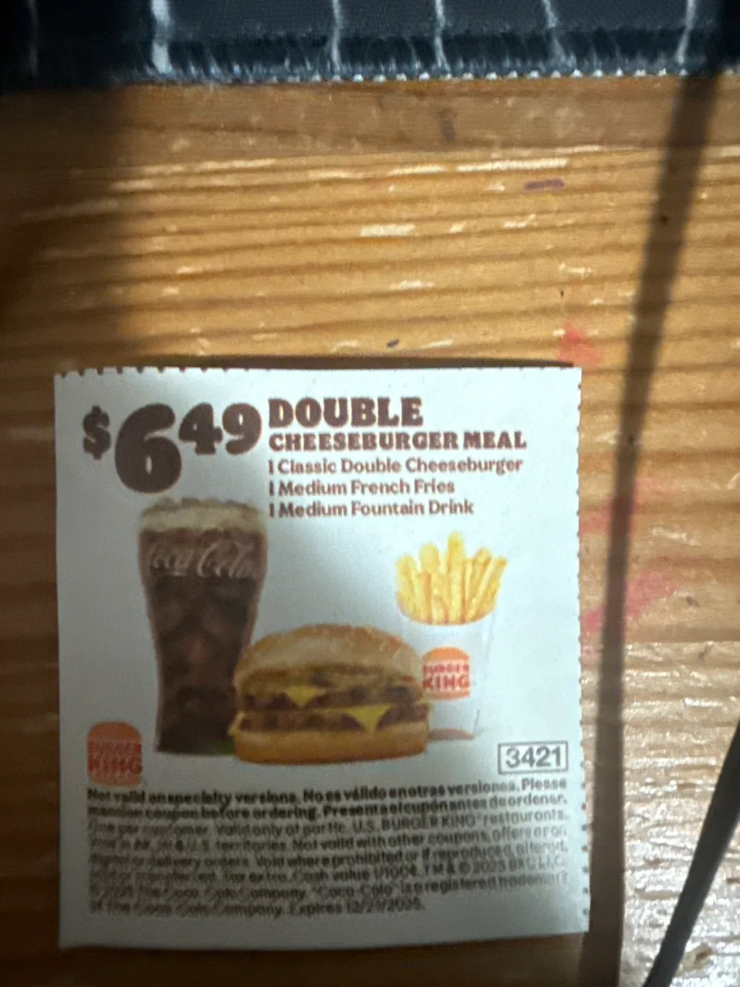 #cleanout Burger king double cheeseburger combo coupon