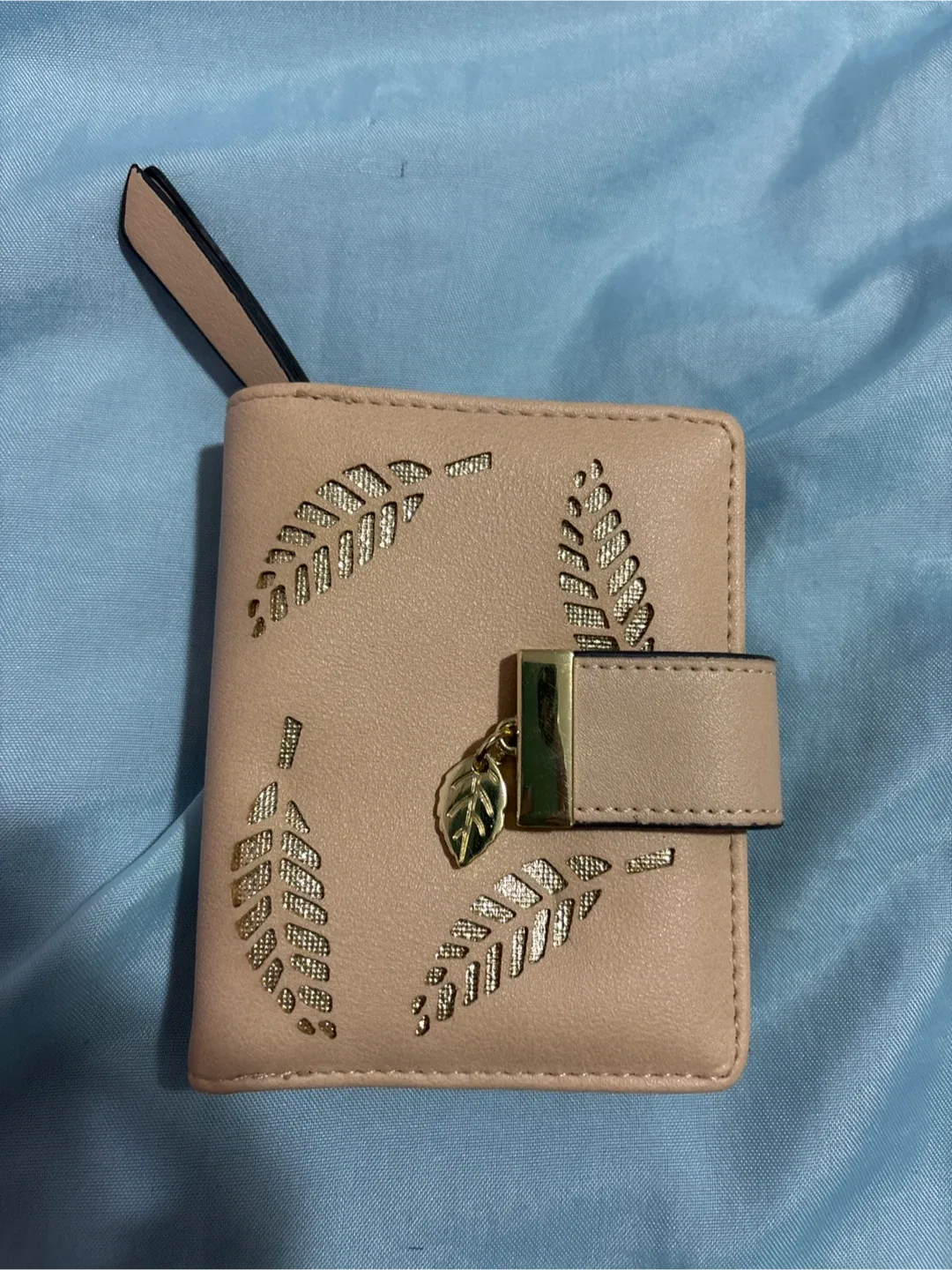 Tan Wallet with Leaf Design