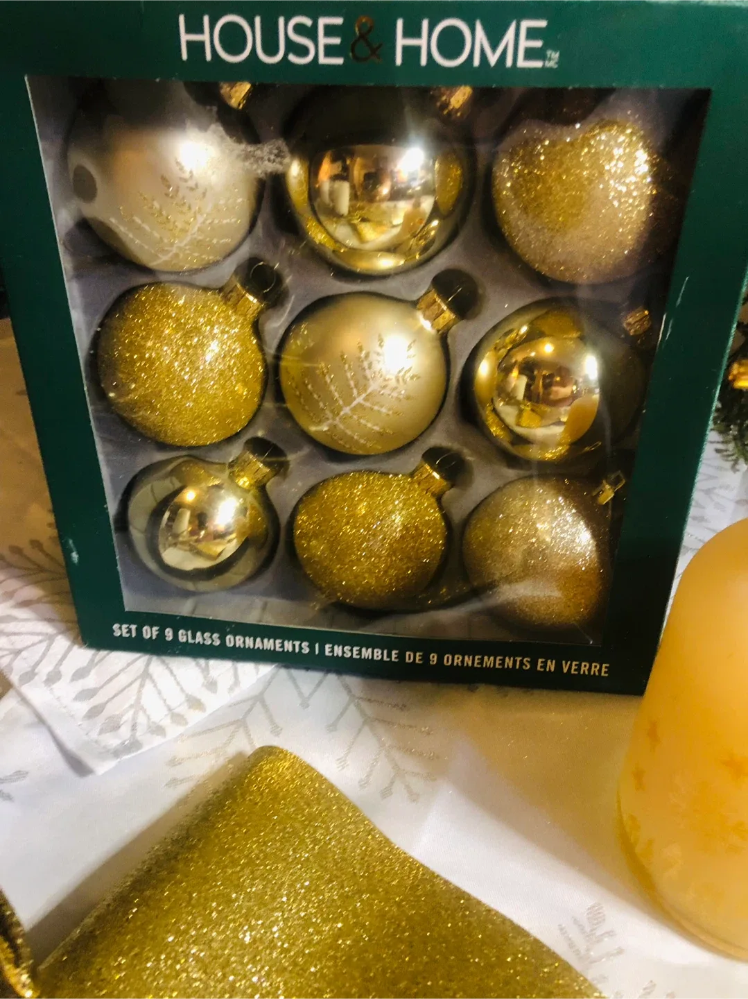 Christmas Gold Decor Lot: Homesense Candle & NEW Soap  #Cleanout image indicator(3)