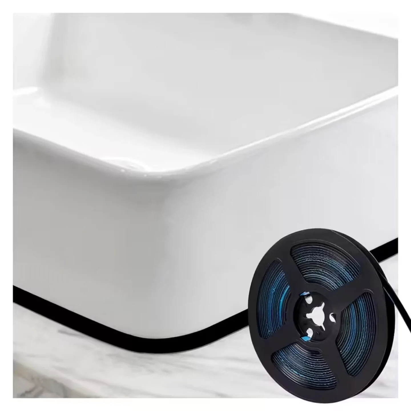 Self-Adhesive PVC Sealing Waterproof Tape Edge Strip #Cleanout image indicator(3)