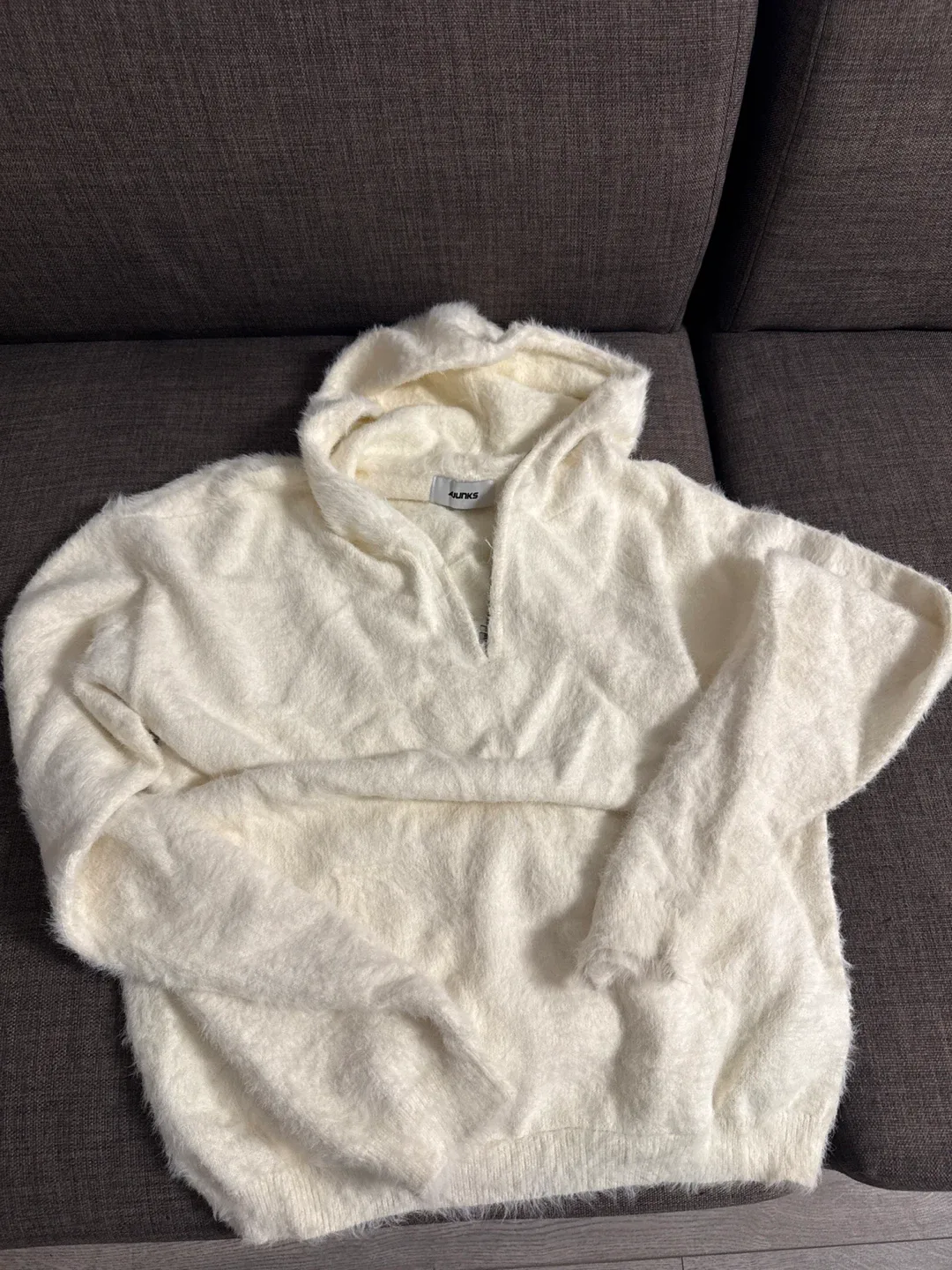 4JUNKS White Fuzzy Hoodie