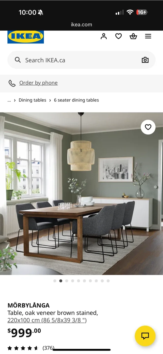 IKEA MÖRBYLÅNGA Oak Veneer Dining Table image indicator(4)