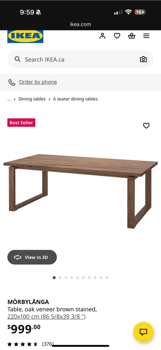 IKEA MÖRBYLÅNGA Oak Veneer Dining Table image indicator(2)