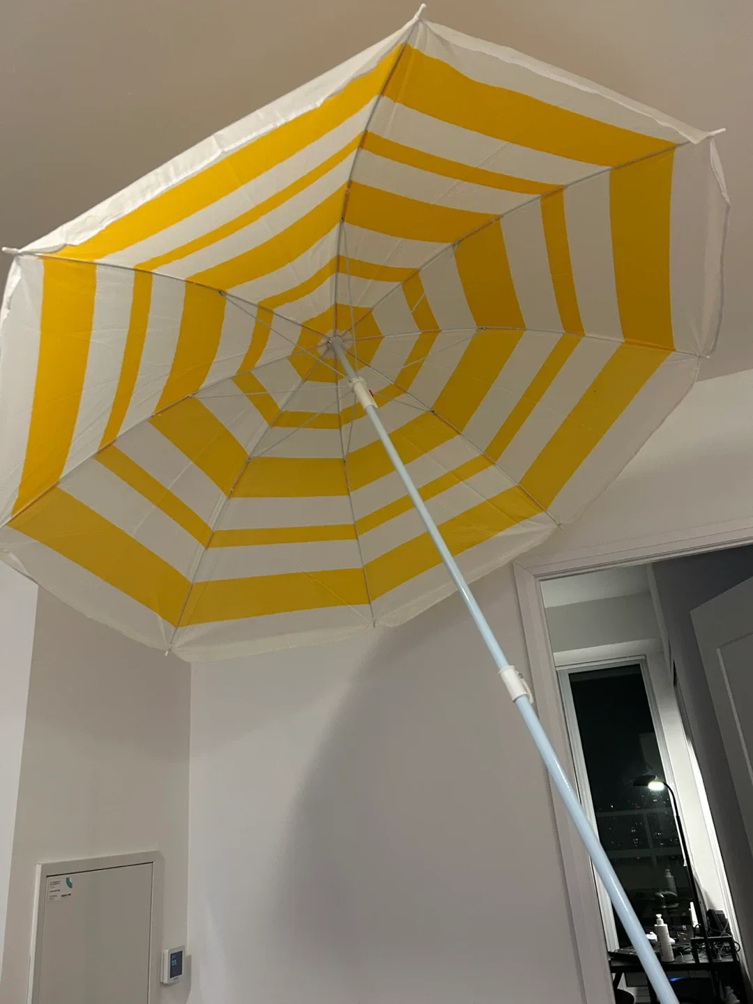 Outbound Yellow & White Beach Umbrella - #Cleanout image indicator(2)