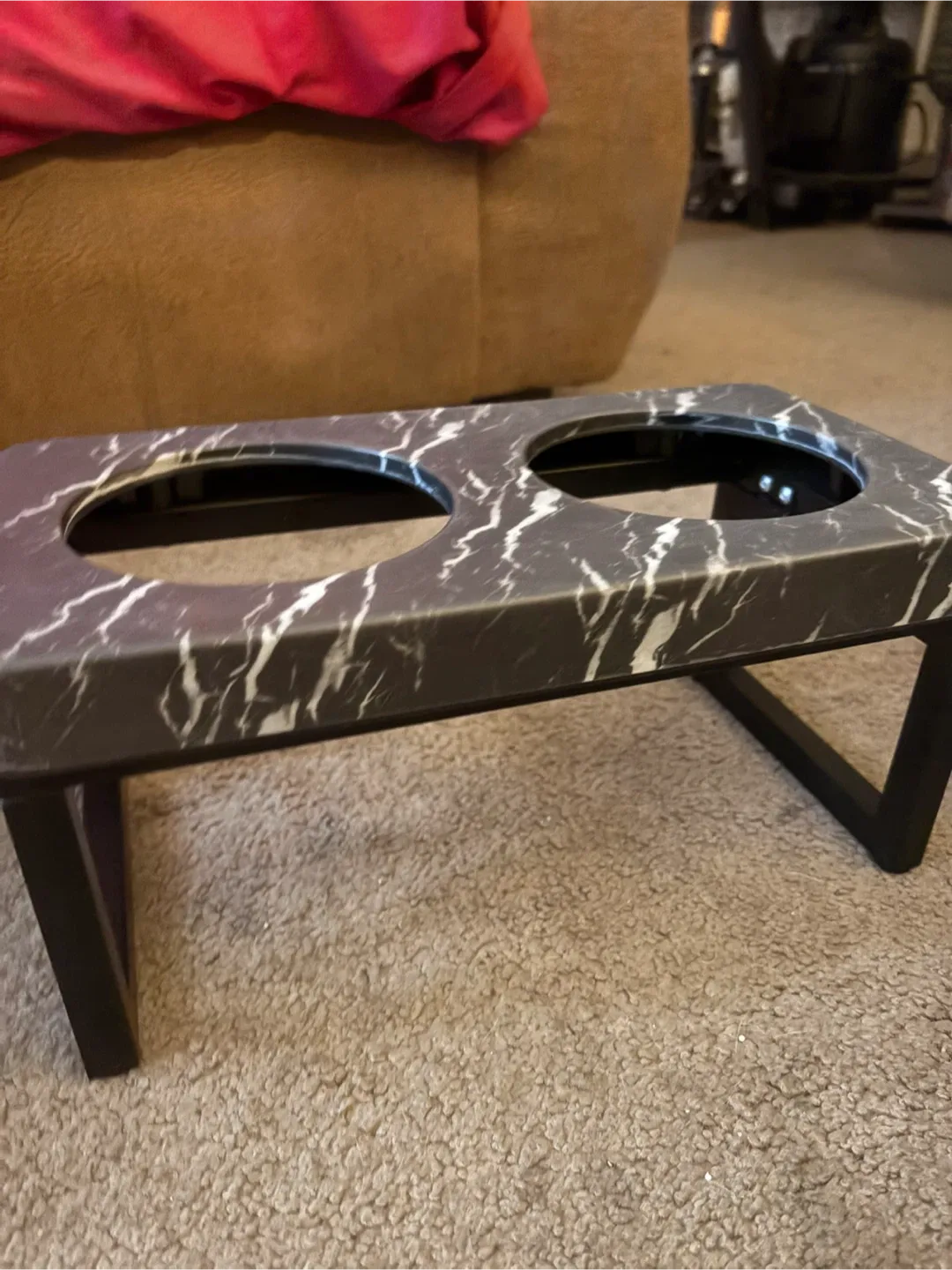 Elevated Double Pet Feeder - Marble image indicator(2)