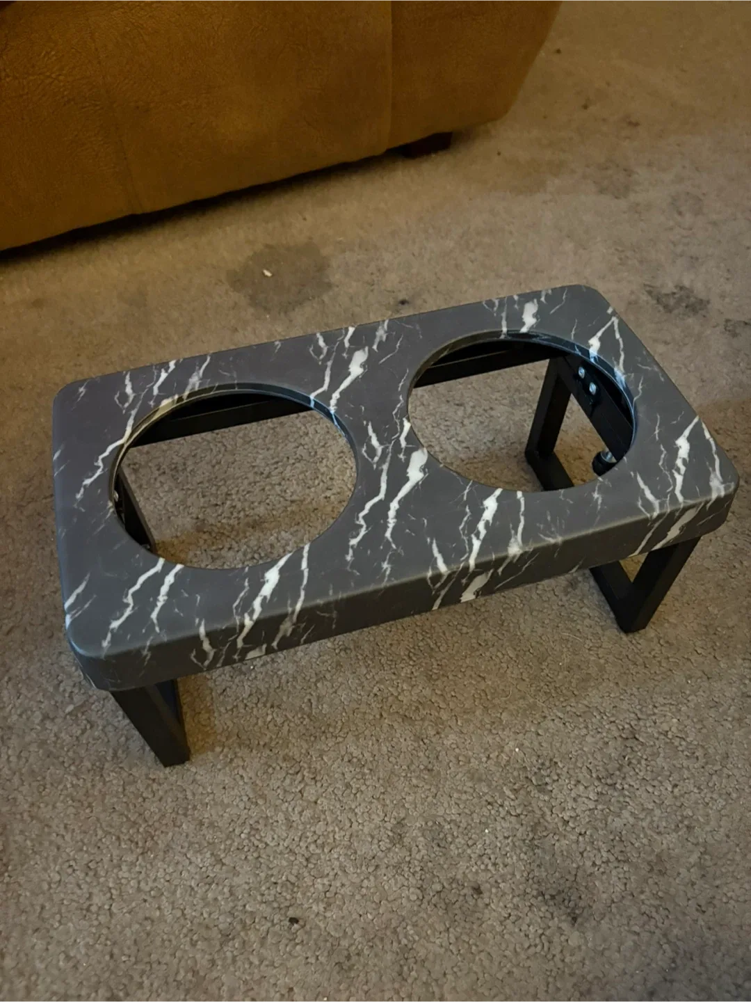 Elevated Double Pet Feeder - Marble