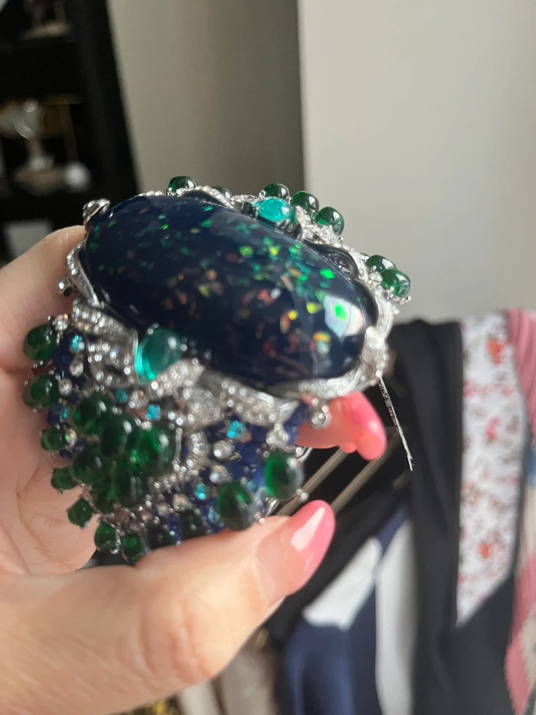 Statement Cuff Bracelet - Blue, Green, Silver image indicator(2)