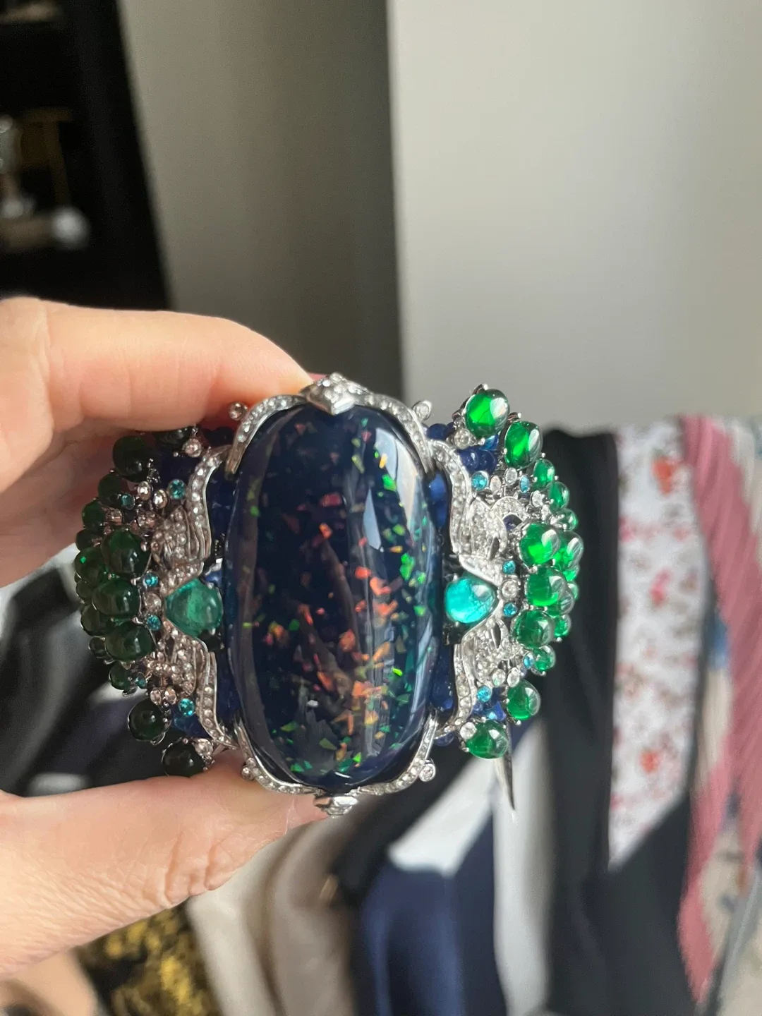 Statement Cuff Bracelet - Blue, Green, Silver image indicator(3)