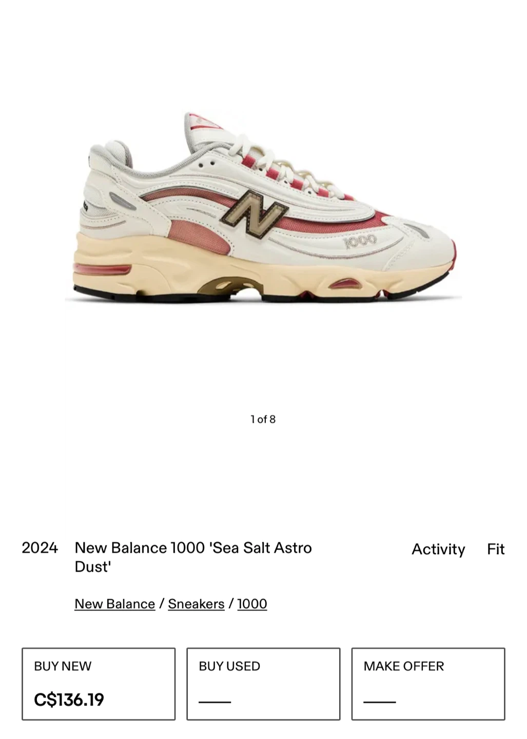 New Balance 1000 'Sea Salt Astro Dust' US W 6 - photo 5